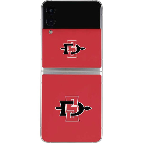 San Diego State University Aztecs Red Logo Galaxy Z Flip4 5G Skin