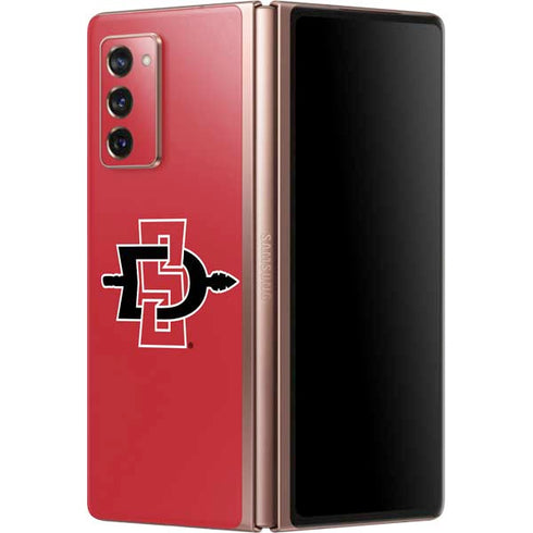 San Diego State University Aztecs Red Logo Galaxy Z Fold2 5G Skin