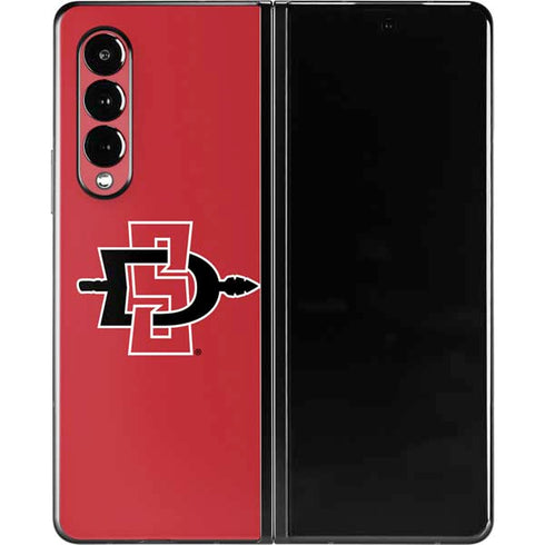 San Diego State University Aztecs Red Logo Galaxy Z Fold3 5G Skin