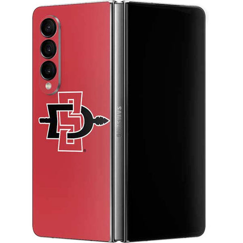 San Diego State University Aztecs Red Logo Galaxy Z Fold4 5G Skin