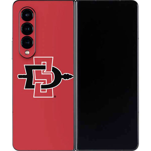 San Diego State University Aztecs Red Logo Galaxy Z Fold4 5G Skin