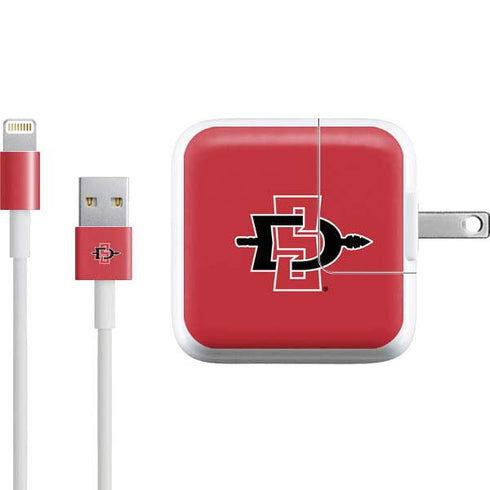 San Diego State University Aztecs Red Logo iPad Charger (10W USB) Skin