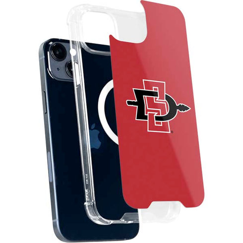 San Diego State University Aztecs Red Logo iPhone 15 Plus MagSafe Case