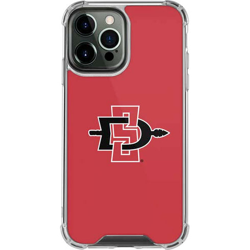 San Diego State University Aztecs Red Logo iPhone 14 Pro Max Clear Case
