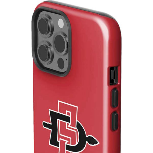 San Diego State University Aztecs Red Logo iPhone 15 Pro Max Impact Case