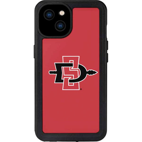 San Diego State University Aztecs Red Logo iPhone 15 Plus Waterproof Case