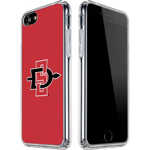 San Diego State University Aztecs Red Logo iPhone SE (2nd & 3rd Gen) Clear Case