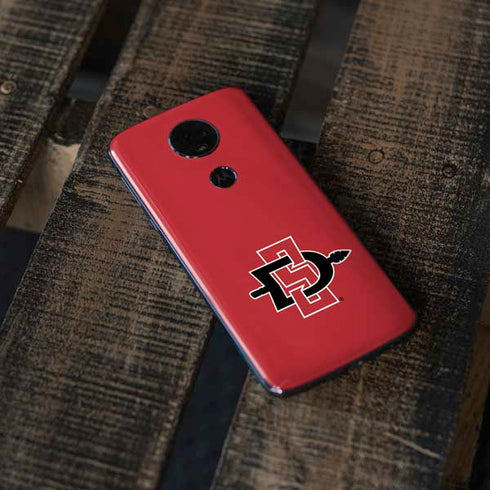 San Diego State University Aztecs Red Logo Moto E5 Plus Skin