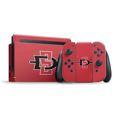 San Diego State University Aztecs Red Logo Nintendo Switch Bundle Skin