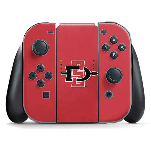 San Diego State University Aztecs Red Logo Nintendo Switch (2017-2021) Joy-Con Controller Skin
