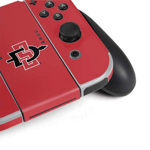 San Diego State University Aztecs Red Logo Nintendo Switch OLED (2021) Skin