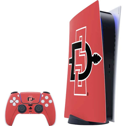 San Diego State University Aztecs Red Logo PS5 Digital Edition Bundle Skin