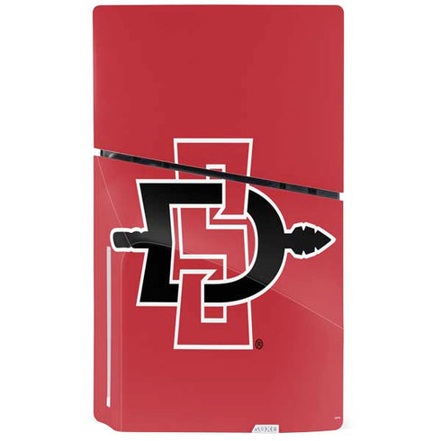 San Diego State University Aztecs Red Logo PS5 Slim Disk Bundle Skin