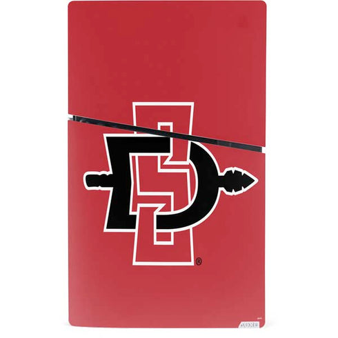 San Diego State University Aztecs Red Logo PS5 Slim Digital Edition Bundle Skin