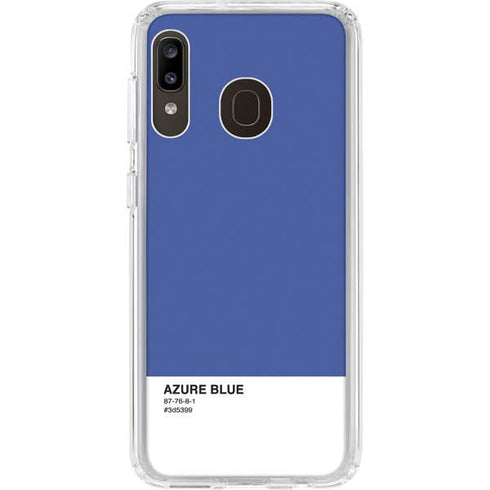 Azure Blue Galaxy A20 Clear Case