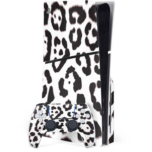 B&W Leopard PS5 Slim Disk Bundle Skin