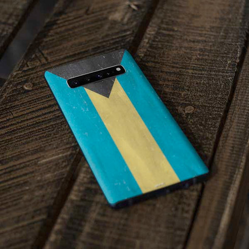 Bahamas Flag Distressed Galaxy S10 Skin