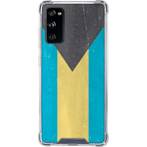 Bahamas Flag Distressed Galaxy S20 FE Clear Case