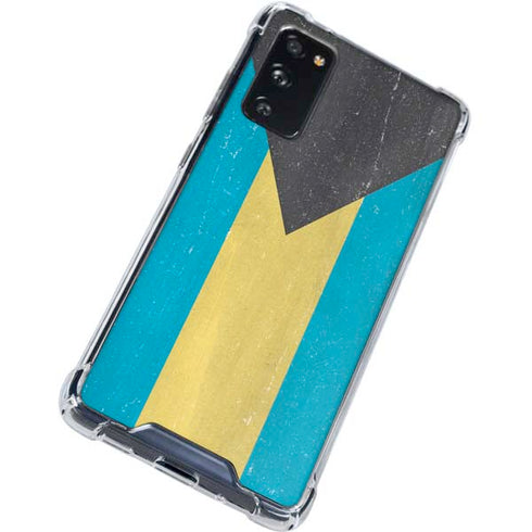Bahamas Flag Distressed Galaxy S20 FE Clear Case