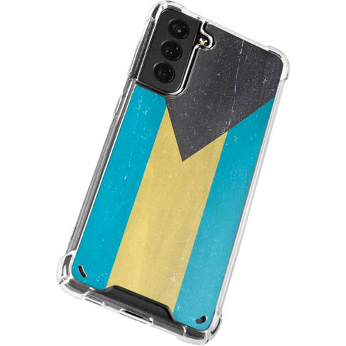 Bahamas Flag Distressed Galaxy S21 Plus 5G Clear Case