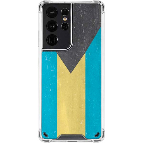 Bahamas Flag Distressed Galaxy S21 Ultra 5G Clear Case
