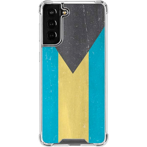 Bahamas Flag Distressed Galaxy S22 Plus Clear Case