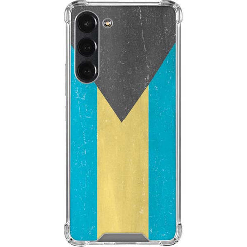 Bahamas Flag Distressed Galaxy S23 Plus Clear Case
