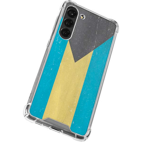 Bahamas Flag Distressed Galaxy S23 Plus Clear Case