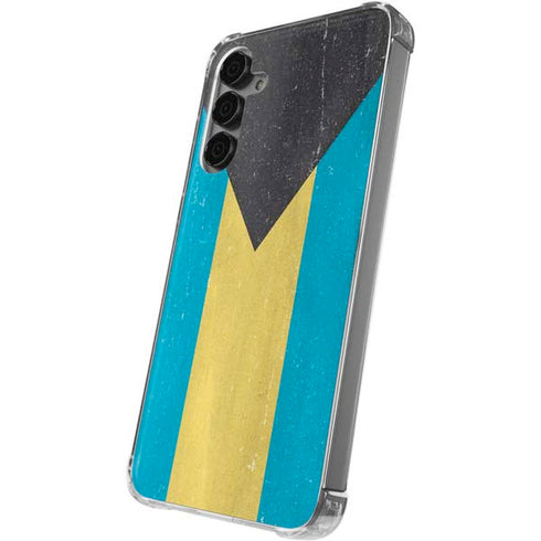 Bahamas Flag Distressed Galaxy S24 Plus Clear Case