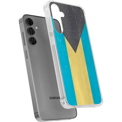 Bahamas Flag Distressed Galaxy S24 Plus Clear Case