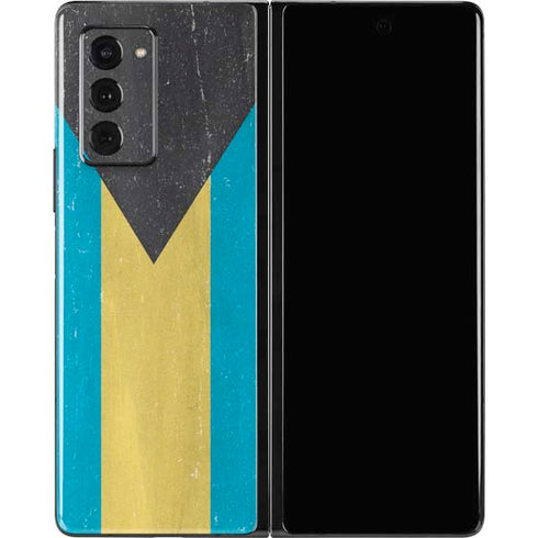 Bahamas Flag Distressed Galaxy Z Fold2 5G Skin
