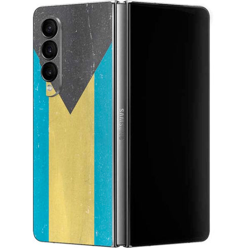 Bahamas Flag Distressed Galaxy Z Fold4 5G Skin