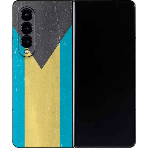 Bahamas Flag Distressed Galaxy Z Fold4 5G Skin
