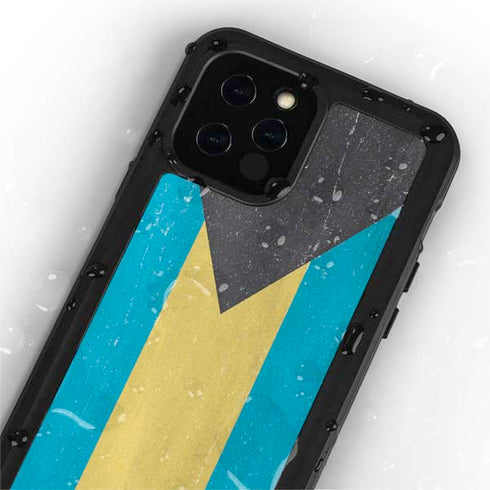 Bahamas Flag Distressed iPhone 12 Pro Waterproof Case