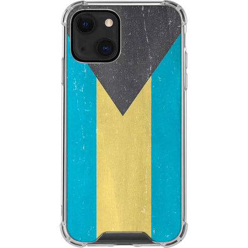 Bahamas Flag Distressed iPhone 14 Plus Clear Case