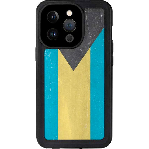 Bahamas Flag Distressed iPhone 14 Pro Waterproof Case