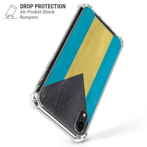 Bahamas Flag Distressed iPhone XR Clear Case