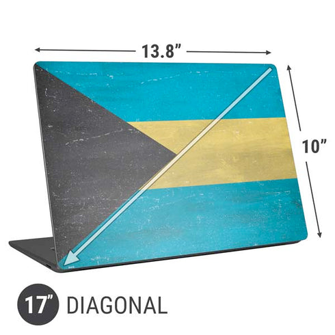 Bahamas Flag Distressed Universal Laptop 17in (13.8 x 10in) Skin
