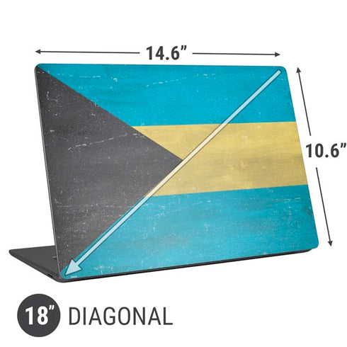Bahamas Flag Distressed Universal Laptop 18in (14.6 x 10.6in) Skin