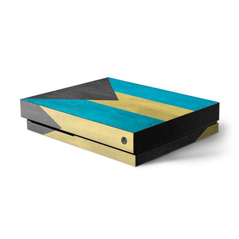 Bahamas Flag Distressed Xbox One X Console Skin