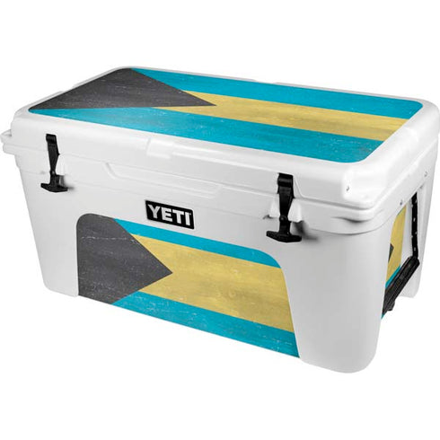 Bahamas Flag Distressed YETI Tundra 65 Hard Cooler Skin