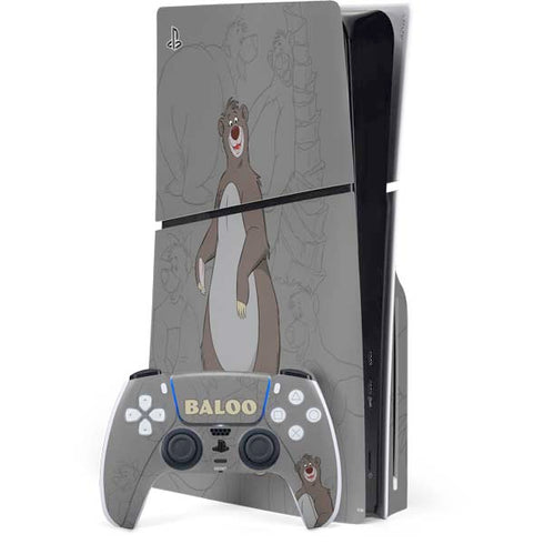 Disney Jungle Book Baloo Portrait PS5 Slim Disk Bundle Skin