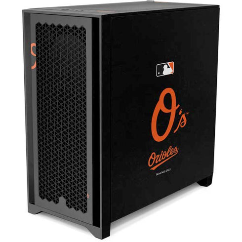 MLB Baltimore Orioles - Solid Distressed Corsair 4000D Tempered Glass Mid-Tower ATX Case Skin