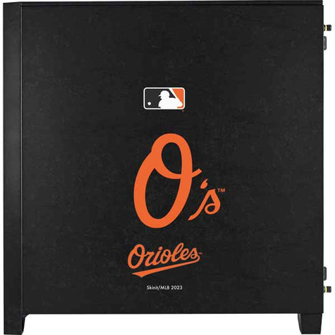 MLB Baltimore Orioles - Solid Distressed Corsair 4000D Tempered Glass Mid-Tower ATX Case Skin