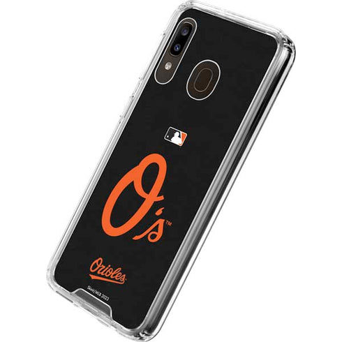 MLB Baltimore Orioles - Solid Distressed Galaxy A30 Clear Case
