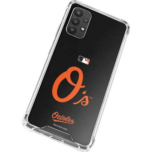 MLB Baltimore Orioles - Solid Distressed Galaxy A32 5G Clear Case