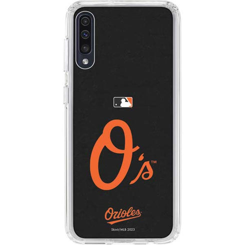 MLB Baltimore Orioles - Solid Distressed Galaxy A50 Clear Case