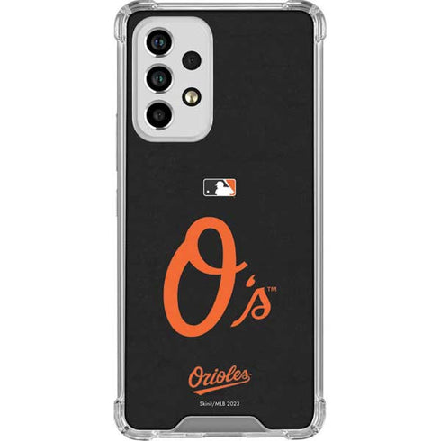 MLB Baltimore Orioles - Solid Distressed Galaxy A53 5G Clear Case