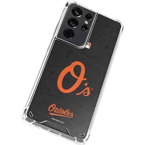 MLB Baltimore Orioles - Solid Distressed Galaxy S21 Ultra 5G Clear Case