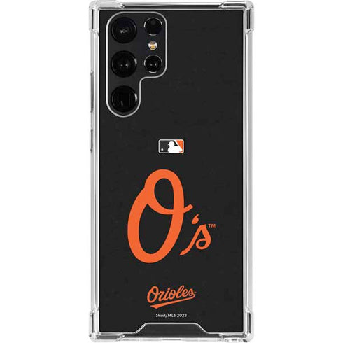 MLB Baltimore Orioles - Solid Distressed Galaxy S22 Ultra Clear Case